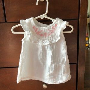 Carters white tank top pink short set